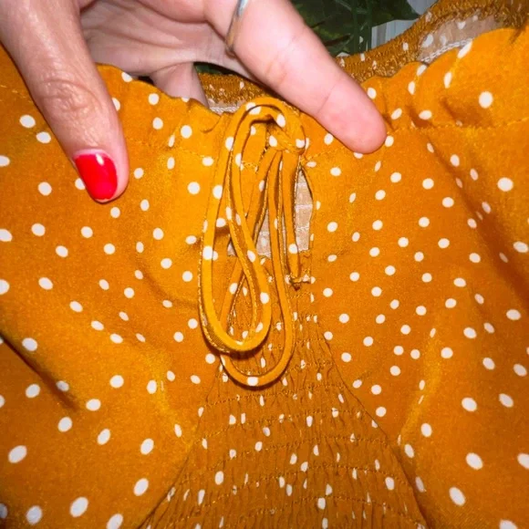 Orange polka dot crop top XL - Picture 3 of 9